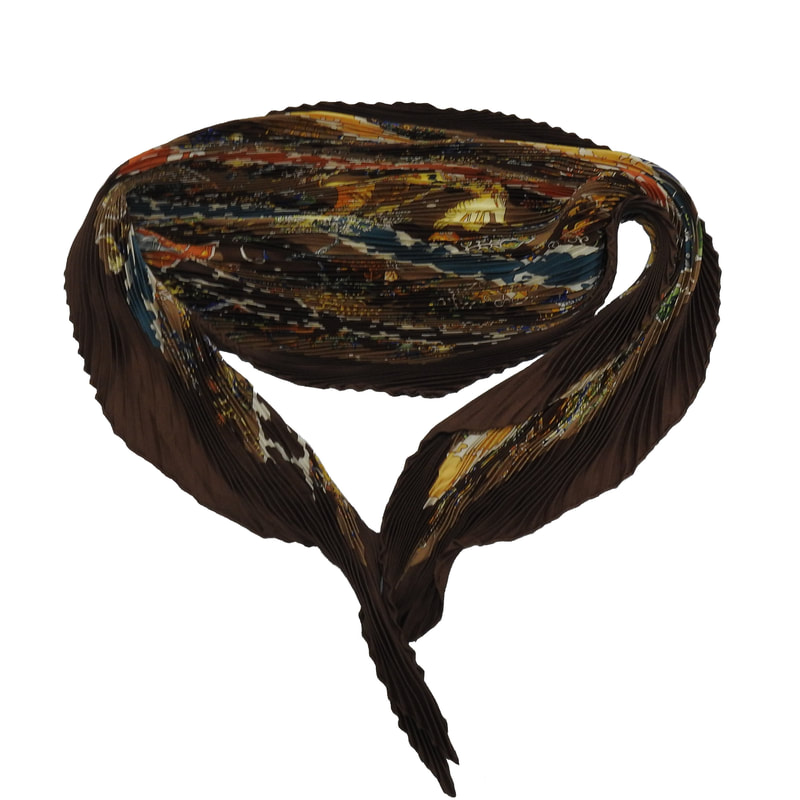 Picture of Hermes plisse silk scarf Rives Fertiles