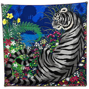 Picture of Tyger Tyger, a 90cm Hermes silk scarf designed by Alice Shirley