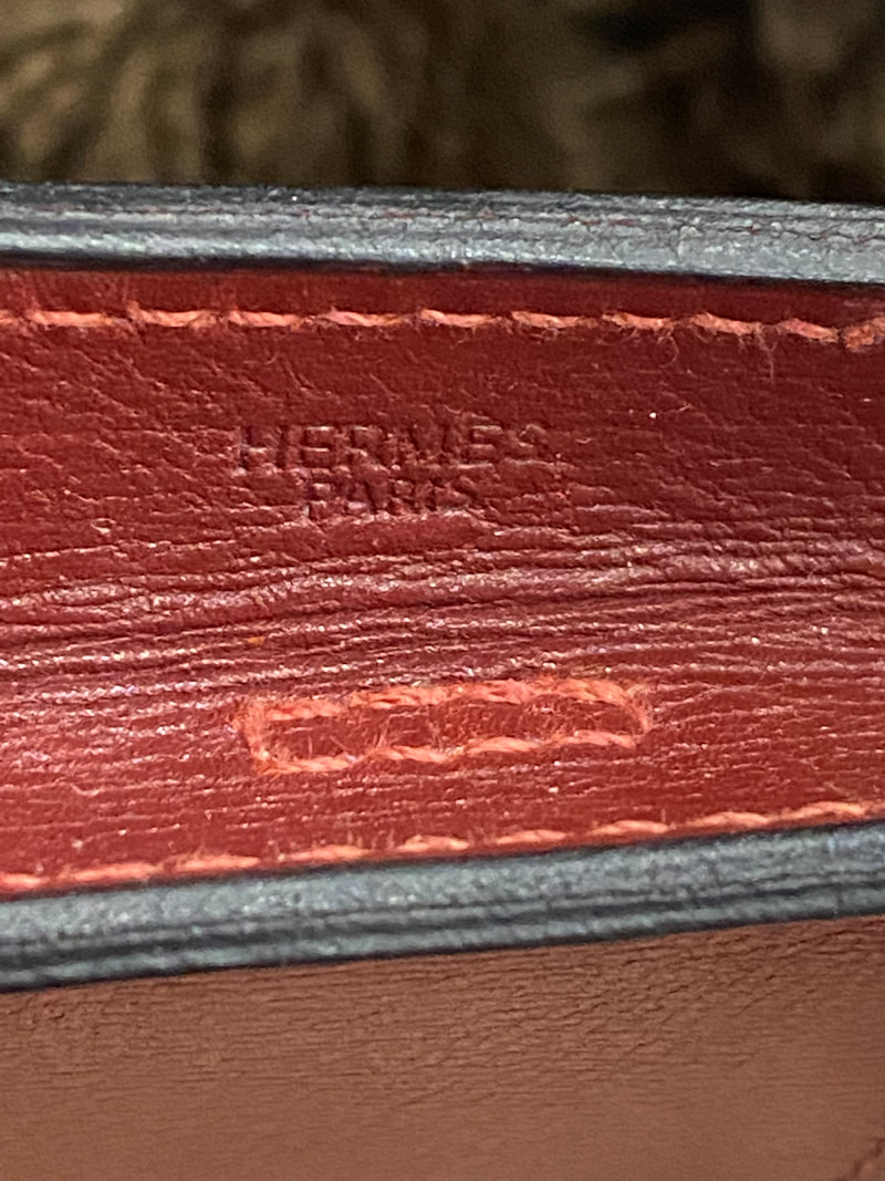Picture of Hermes branding on Onimaitou box leather handbag