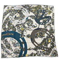 Quatre Chevaux, a 100cm cashmere scarf designed by David Bartholomeo for the Hermes mens collection