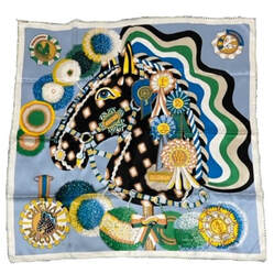 Picture of Cheval Mascotte, a 70cm Hermes silk scarf designed by Liz Stirling and released in 2023